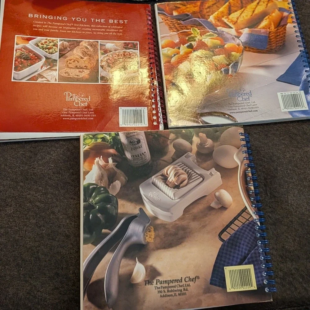 Pampered Chef Cookbook Lot of 3 All The Best Casual Cooking Main Dishes Spiral